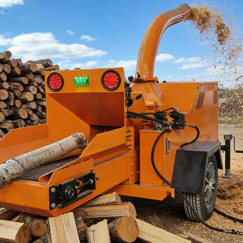Customized Customized Tree Log Wood Crusher Pulverizer / Wood Crushing Grinding Machine For Sawdust