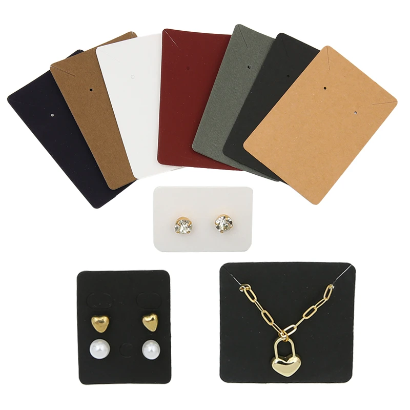 50pcs/lot Earrings Necklaces Display Cards Holder for Jewelry Boxed and Packaging Cardboard Hang Tag Card Ear Studs Paper Card