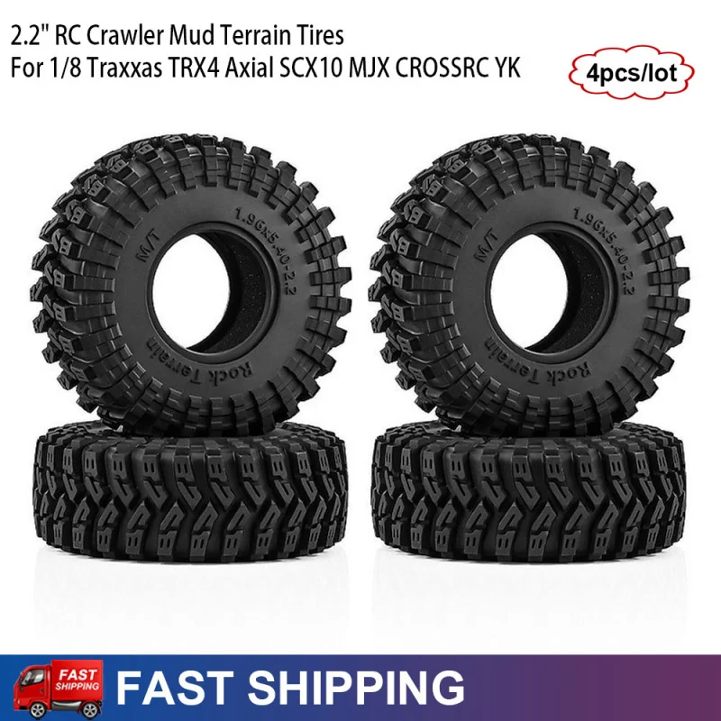 

2.2" RC Crawler Car Rubber Rock Wheel Tires For 1/8 Traxxas TRX4 Axial SCX10 MJX CROSSRC YK AXP8 Upgrade Parts