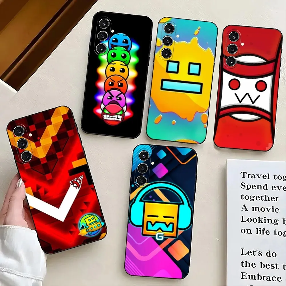 Game G-Geometry-Dash-S  Phone Case For Samsung S24,21,22,23,30,Ultra,S20,Plus,Fe,Lite,Note,10,9,5G Black Soft Cover