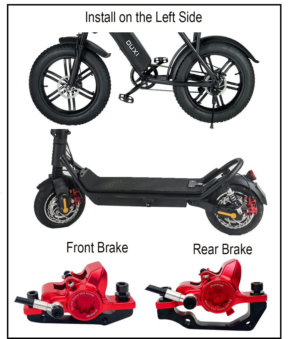 E-Bike MTB Electric Scooter Hydraulic Disc Oil Brake Caliper 140 160mm Power-Off For Zero 10X 11X KUGOO G G1 E-scooter
