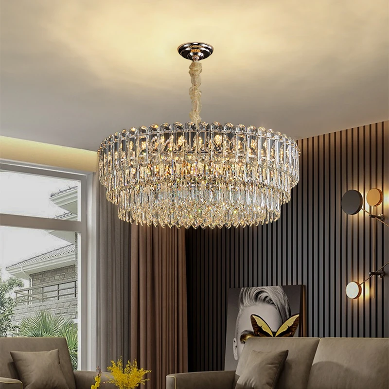 2024 New Postmodern High-End Light Luxury Crystal Chandelier Simple Atmosphere Living Room Main Lamp Dining Room Bedroom Lamps