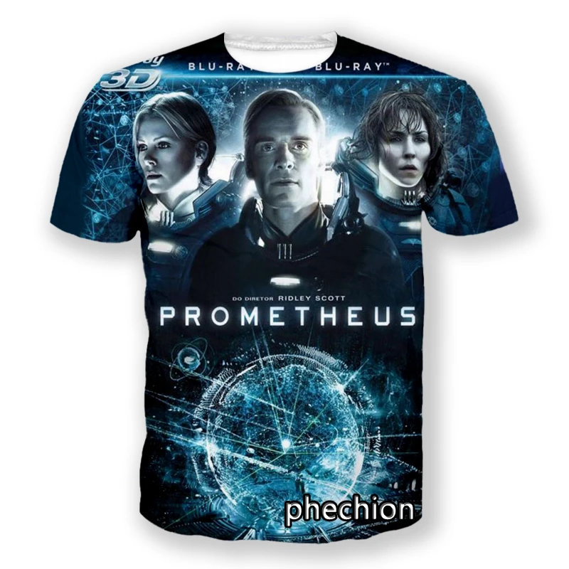 phechion New Fashion Men/Women Prometheus 3D Printed Short Sleeve T-Shirt Casual T Shirt Sport Hip Hop Summer Tops L10