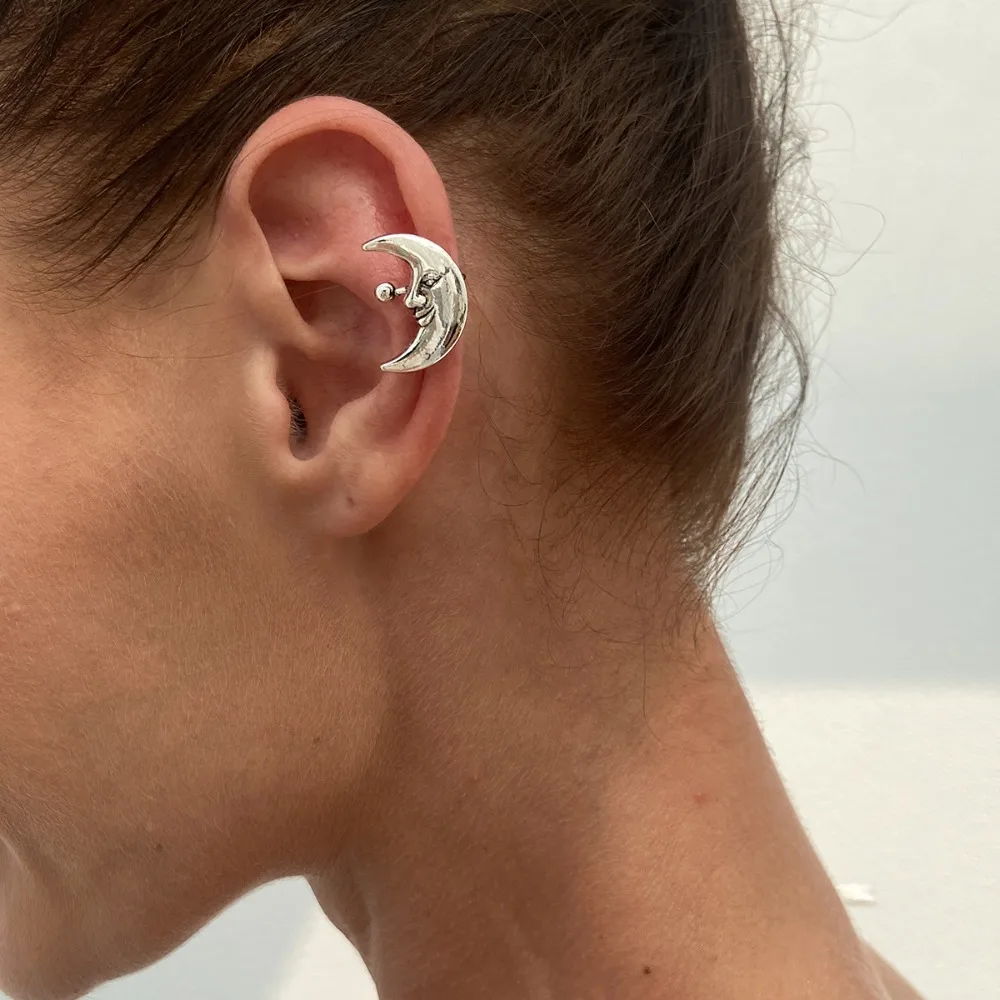 Trend Flower C Shape Ear Cuff Golded Silver Starfish Shell Ring Clip Irregular Shape Metal Ear Buckle Wear