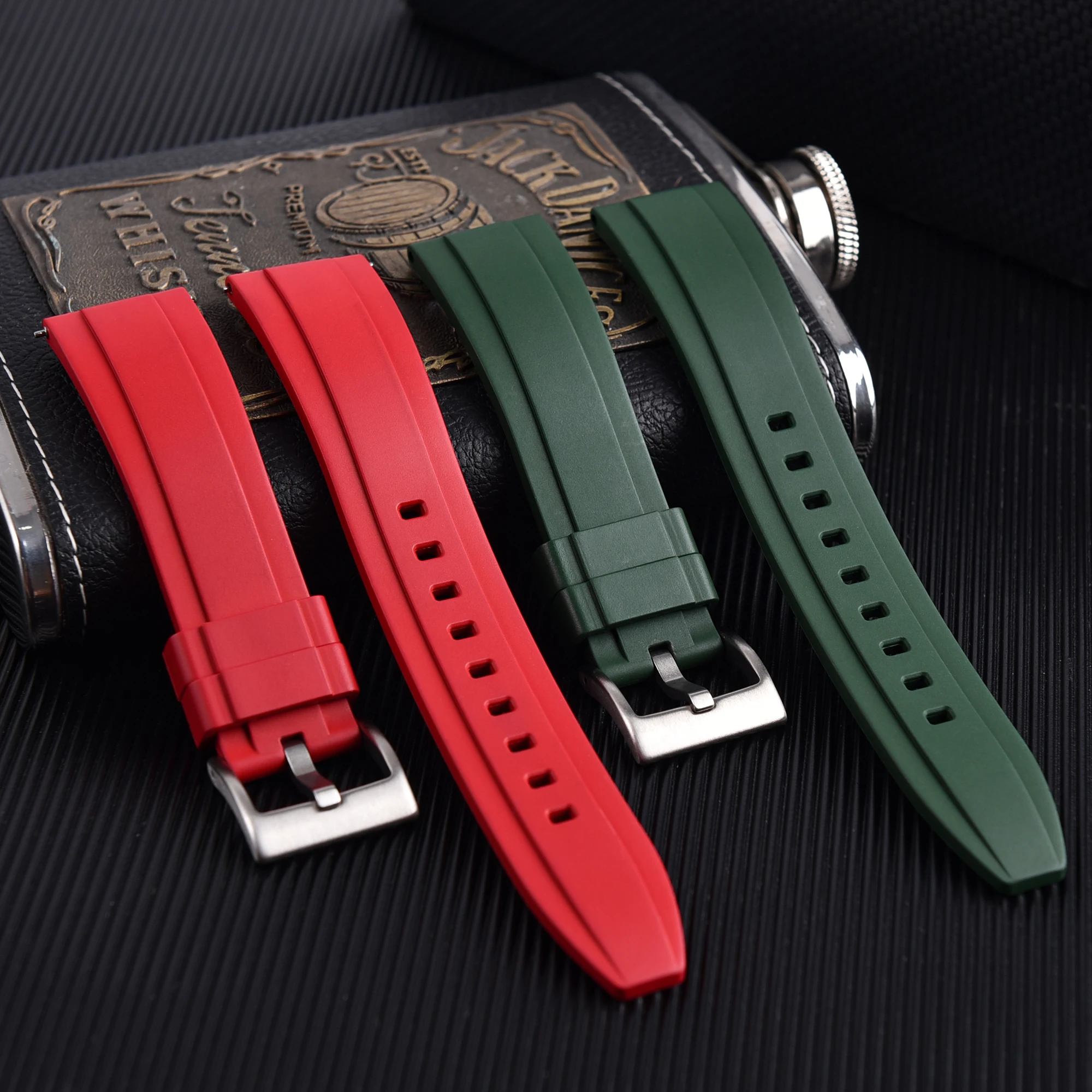 FKM Watch Band Quick Release Rubber Watch Straps 18mm 19mm 20mm 21mm 22mm 23mm 24mm Waterproof Diving Men Watches Accessories