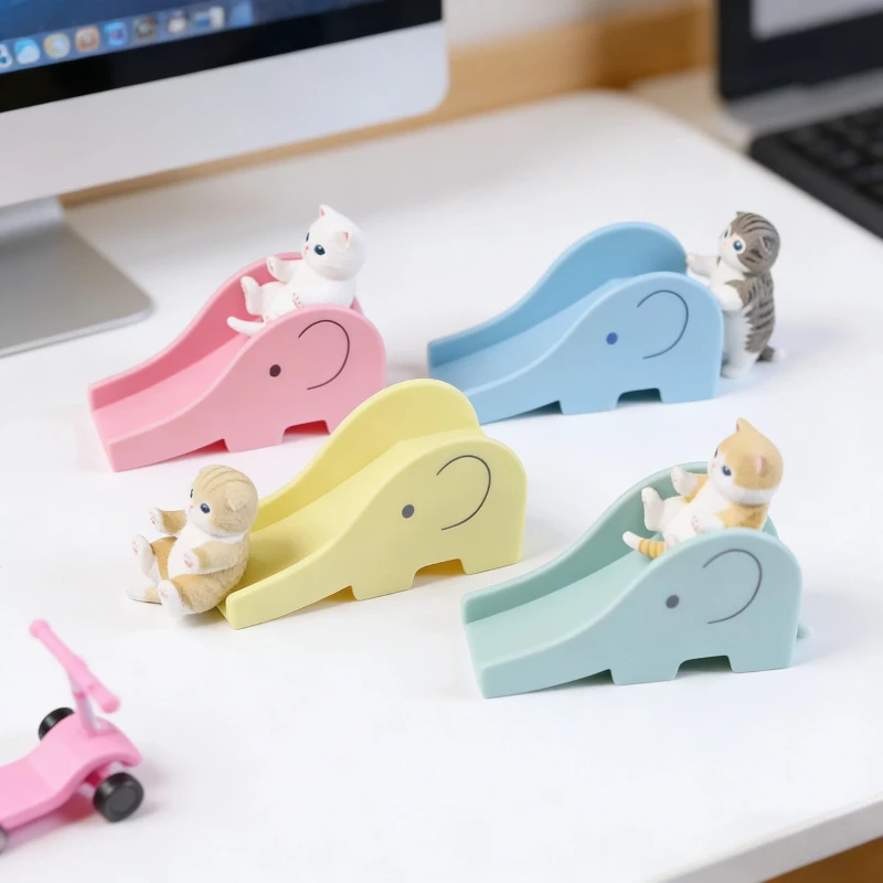 

In Stock Mofusand Samenyan Cat Elephant Slide Series Blind Box Cat Action Figure Toy Kawaii Desktop Decoration Birthday Souvenir