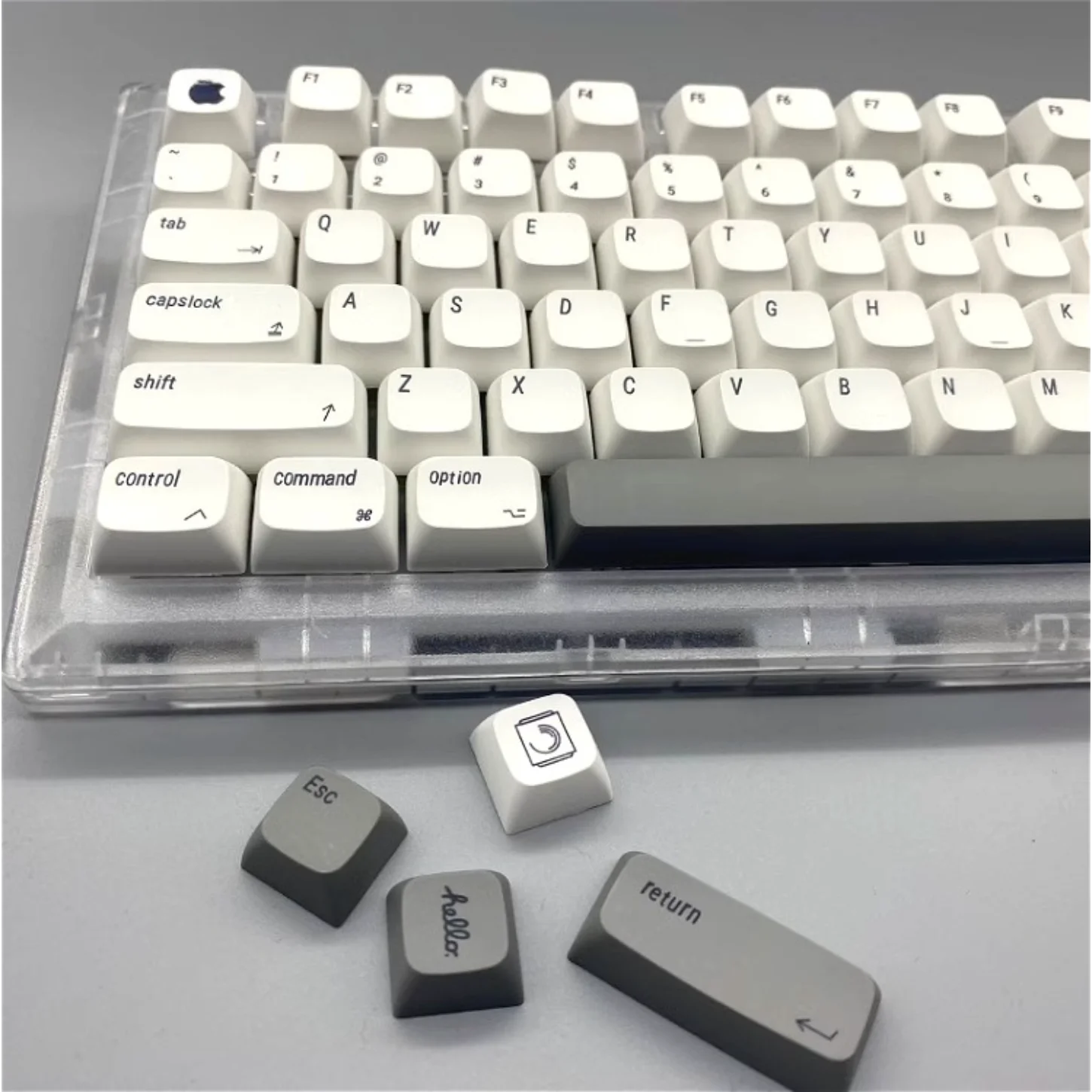 

Minimalist Keycap Kit PBT Material 127 Keys XDA Highly White Keyboard Keychain for MX Switch Mechanical Keyboard