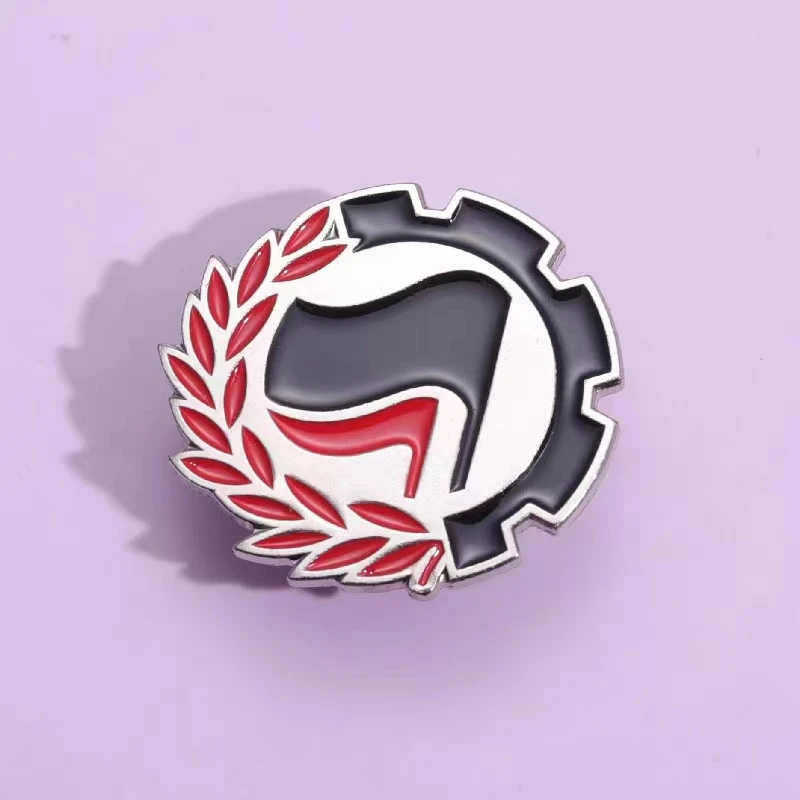 Antifa Action Flag Logo Enamel Pin Anti-Racism Flag For Decoration Alliance Against War And Peace Brooch Lapel Badge Wholesale