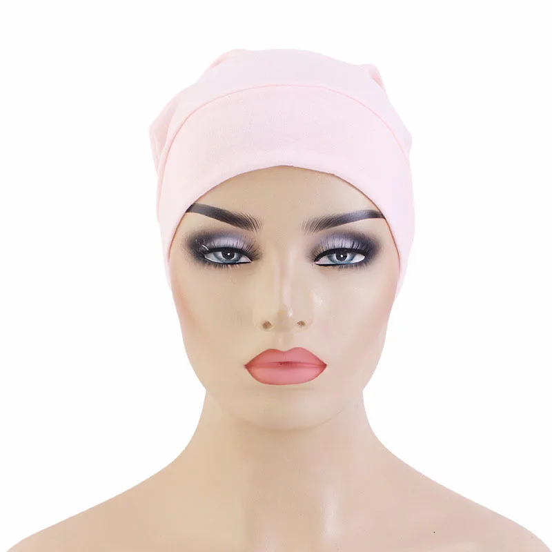 Women Sleep Night Cap Wide Band Elastic Hair Care Hats Underscarf Bonnet Female Headwrap Turbante Mujer Chemo Caps Cover Solid