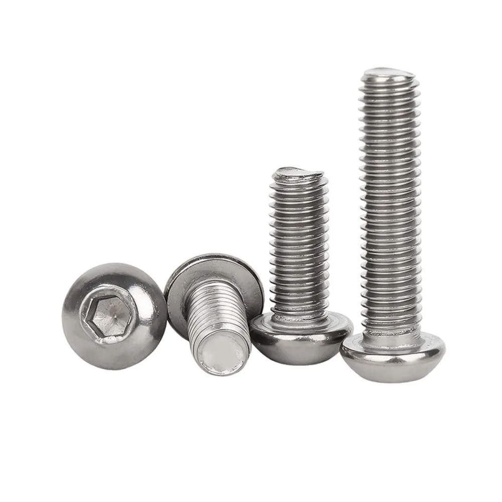 10 PCS/LOT M2 M2.5 M3 M4 M5 M6 M8 X 3 4 5 6 8 10 12-50mm TA2 GR2 Titanium Button Allen Socket Hex Head Screw Bolts