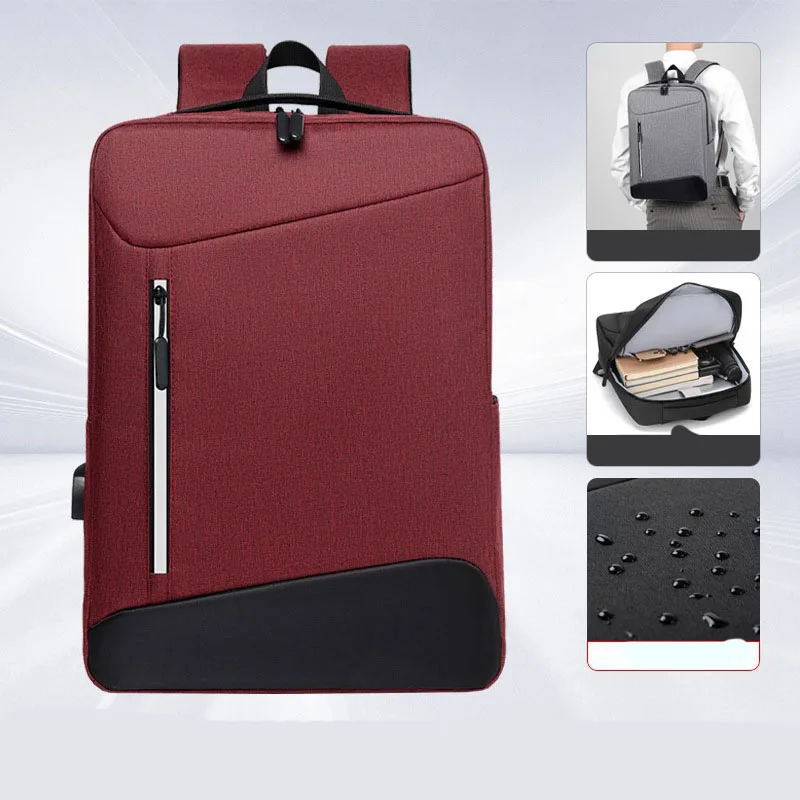 Vintage Bags For Men Business Backpack Slim Waterproof Laptop Bag Light weight College Backpack Fashion Women Backpack Black