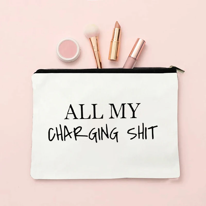 Chic Canvas Makeup Bag Organizer Zipper Canvas Pouch Office Supplies Sundries Storage Pencil Case Lipstick Perfume Cosmetic Bags