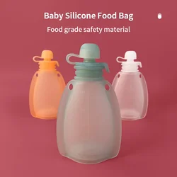 Baby Food Pouches Reusable Silicone Yummy Bag Food Grade BPA Free Puree Juice Breastmilk Storage Bottle Portable