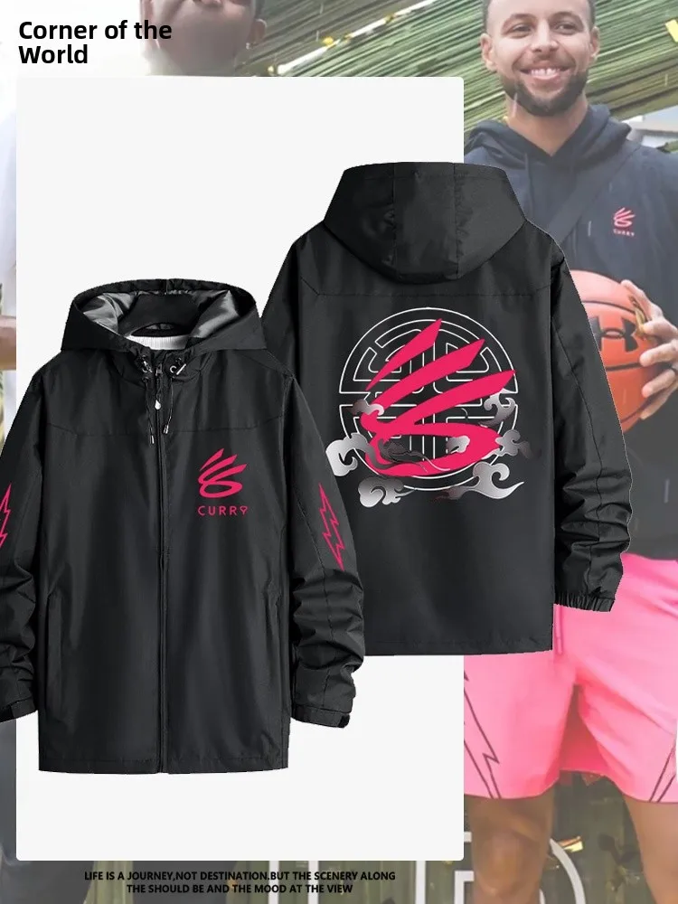 

Мужская ветрозащитная и водонепроницаемая повседневная куртка Gold State Warriors Klay Thson с подкладкой, осенне-зимняя, стильная