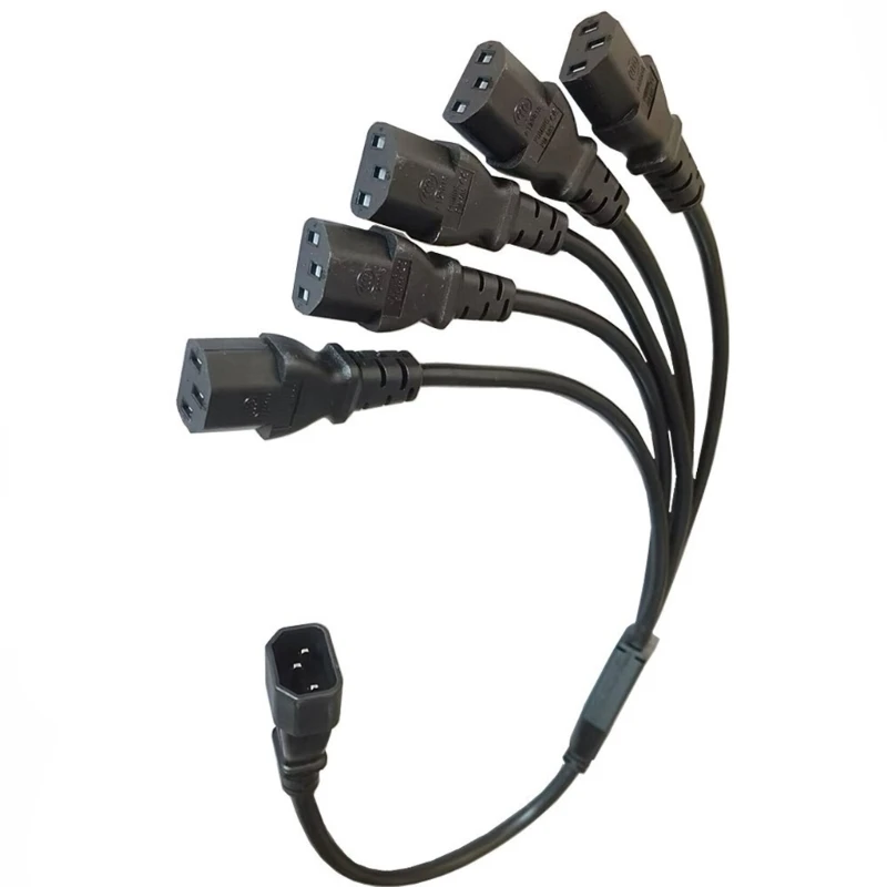 50cm IEC320 C14 to IEC320-C13 Power Splitter Adapter Cable, 3 Terminals Male to Female Power Connector Cord Wire Black image 4