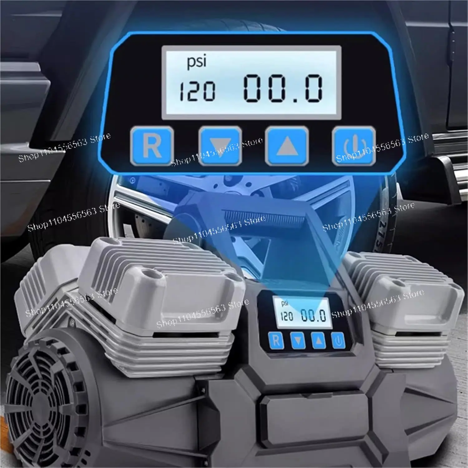 Heavy-   Multi-functional 400L Rapid Inflation Car Tire Inflation Pump,4-cylinder 200PSI Tire Inflatio ,air Compressor