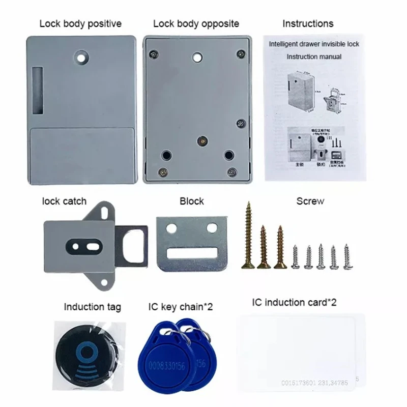 Invisible Magnetic Digital Cabinet Lock Rfid Plastic Safety Smart Drawer Hidden Lock Protect Privacy Drawer Cabinet Lock