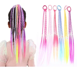 1PC New Lovely Girls Braided Wigs Ponytail Headbands Rubber Bands Hair Bands Headwear Kids Hair Accessories Hair Ornament