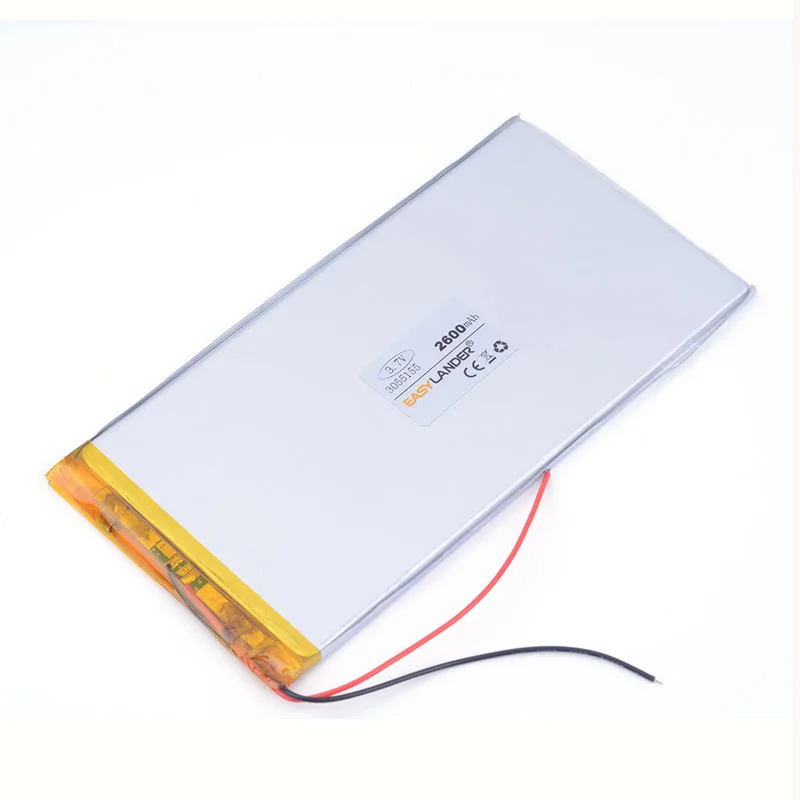 3055155 3.7V 2600mAh Rechargeable Lithium Li-ion Li Polymer Battery For E-book tablet pc power bank PAD