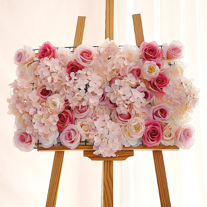 

40x60 Artificial Flower Wall Panel Silk Rose Flowers 3D Backdrop Wall for Wedding Decoration Home Party Backdrops Baby Shower