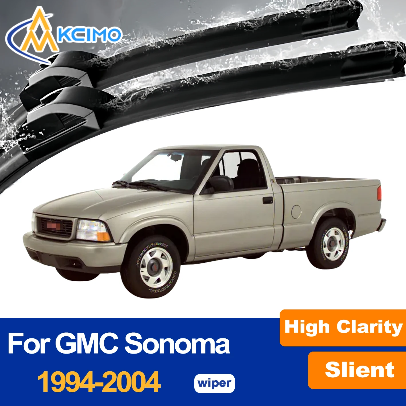 شفرات مساحات الزجاج الأمامي مكونة من قطعتين لموديلات GMC Sonoma 1994-2004 استبدال مطاطي ممتاز (جانب السائق والركاب)