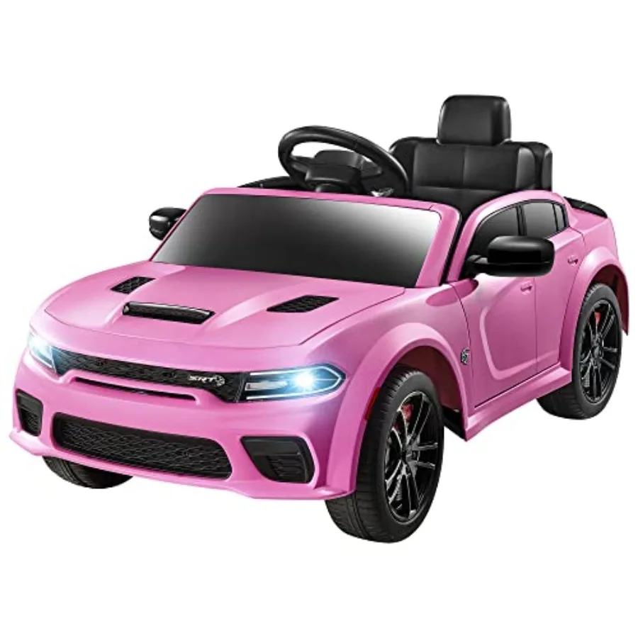 

Pink 12V Ride On Car for Girls with Parent Remote Control 4-Wheel Suspension 3 Speeds LED Lights Music Player Electric Power Ri