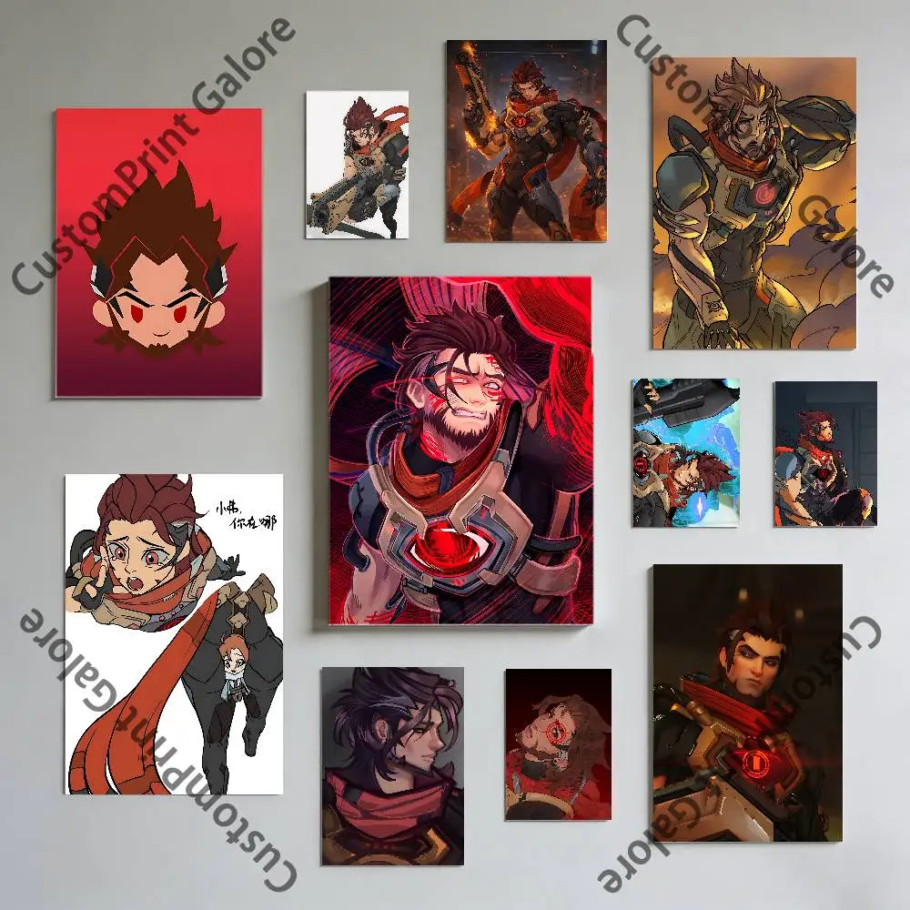 

Emre O-Over-watchES Self Adhesive Poster Removable Futuristic Art Print for Game Room Bedroom Dorm Wall Decor