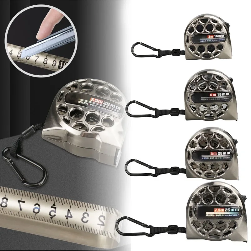 Fita Métrica de Régua Retrátil Ferramenta de Medição para Madeira Hollow Out Design Anti-corrosão 3m 75 m Aço Inoxidável