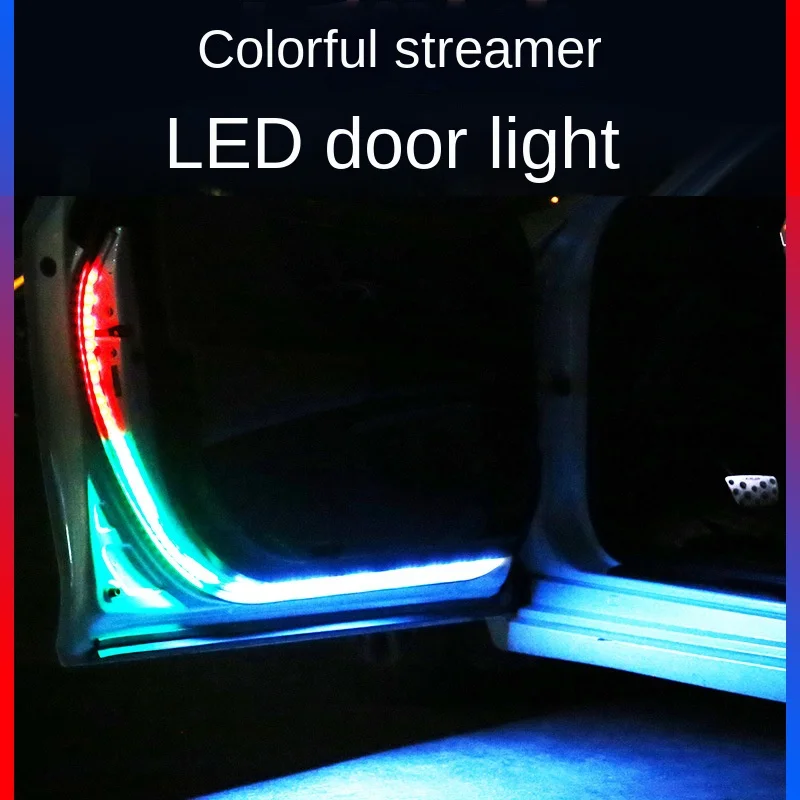 Car Door Decoration Welcome Light Strips Strobe Flashing Lights Safety 12V 120cm LED Opening Warning LED Ambient Lamp Strip Auto