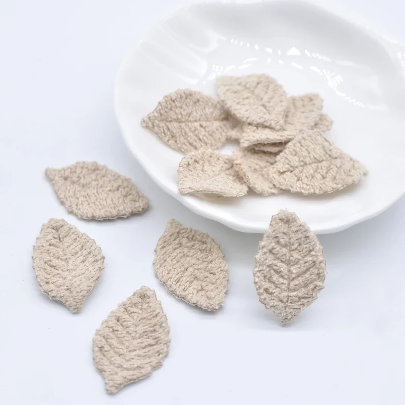 100 Stuks 18*27mm Wollen Blad Gewatteerde Bloem Applicaties voor kinderen Ambachten Hoofddeksels Accessoires DIY Haarspeldjes Earing decoratie