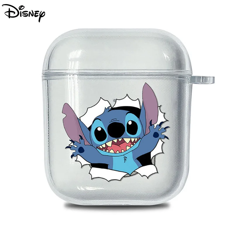 Disney Stitch Angel Lilo Pelekai Earphone Case for Apple AirPods 3 2 1 Pro Transparent Headphones Protective Cover Customizable