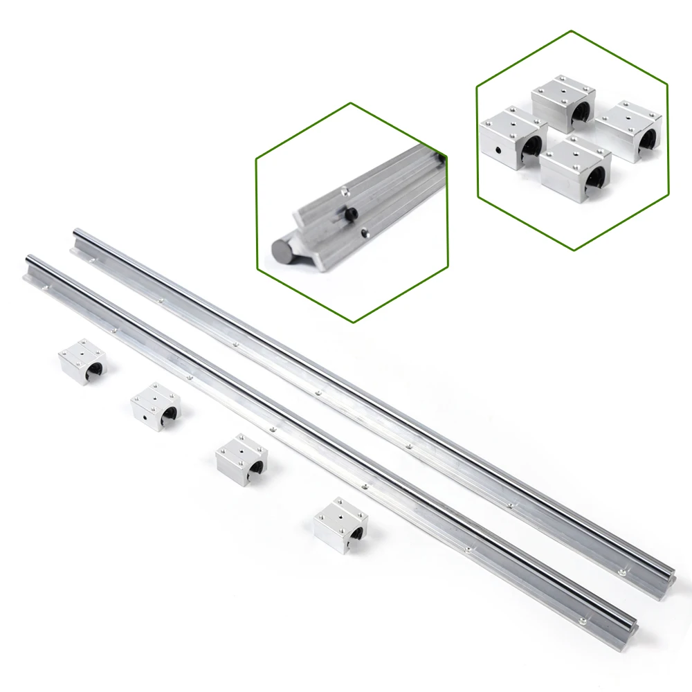 2Pcs Linear Rail Linear Guide with 4Pcs SBR16UU Bearing Block CNC SBR16 1000/1500mm 2X Shaft