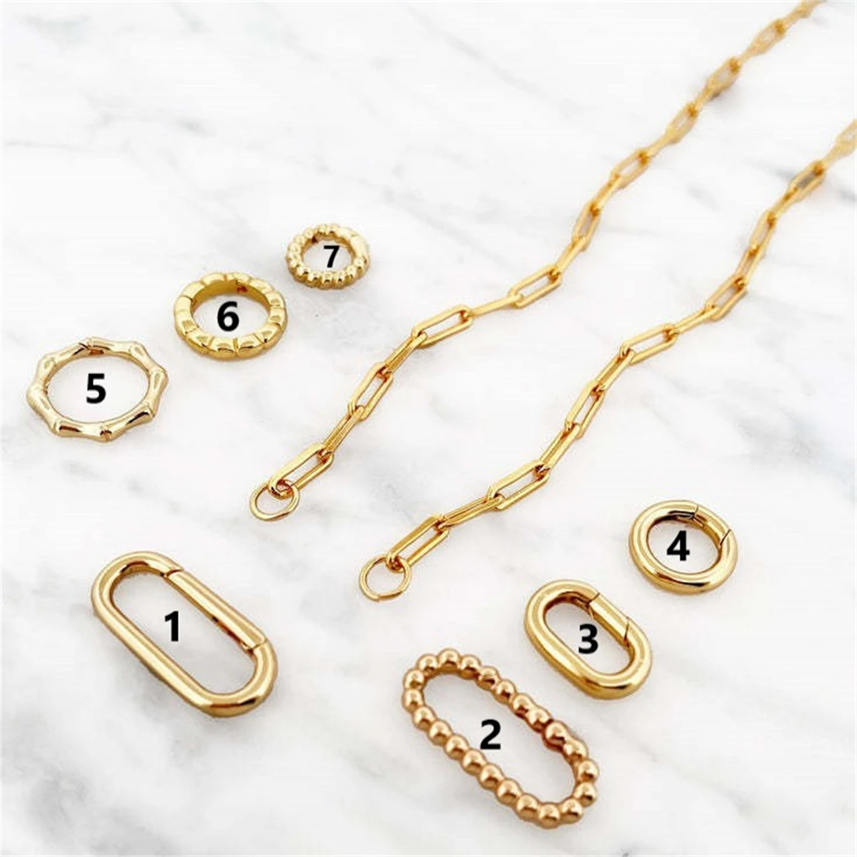 

Live ring necklace, heart-shaped circular pendant necklace, ins style DIY handmade accessory, gold-plated and color preserved