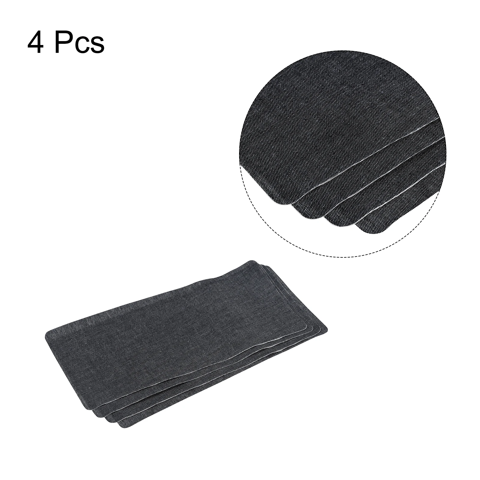 4Pcs Denim Patches Iron-on Patches for Clothing Repair Fabric Repair Patches Iron-On Mending Fabric Black
