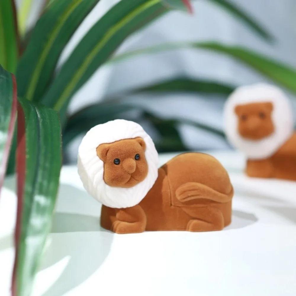 

Mini Lion Animal Flocked Jewelry Box Crocodile Octopus Puppy Ring Box Creative Multi-function Koala Necklace Organizer Propose
