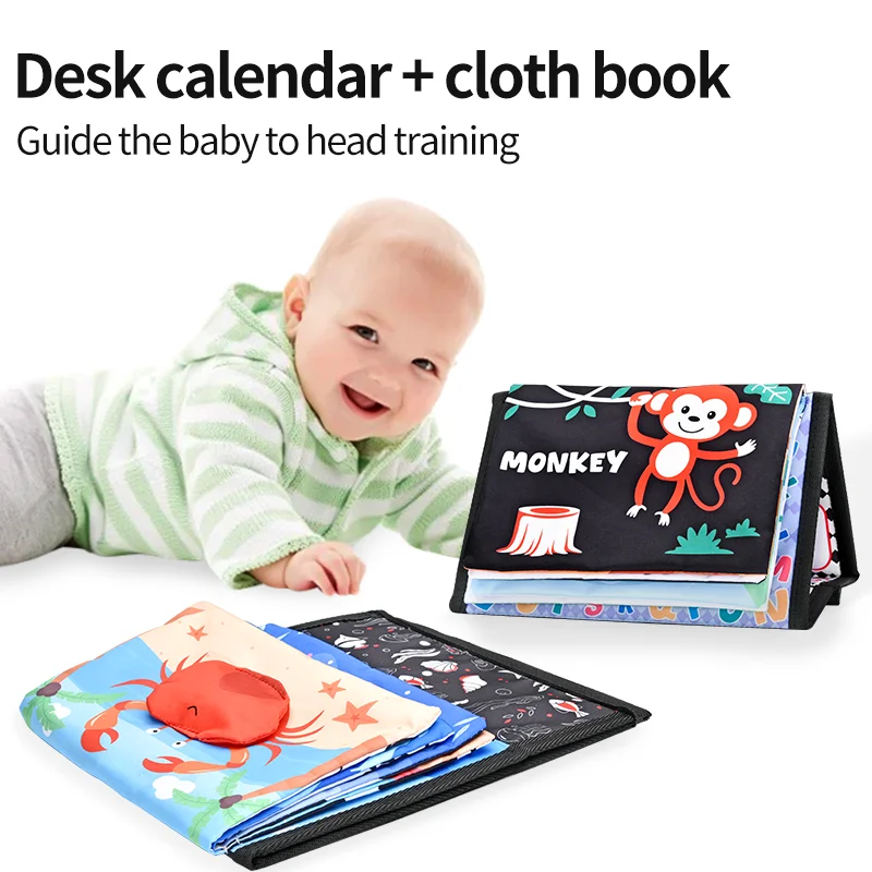 ตลกสีดําและสีขาวเด็กหนังสือ Early การศึกษา Montessori ของเล่นเด็กทารกแรกเกิด Tummy Time Mirror ของเล่น