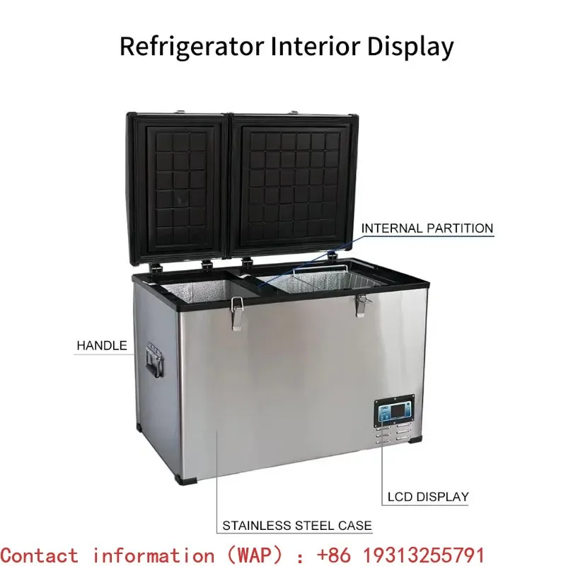 

100L Electric Cool Box Camping RV Car Fridge Portable Freezer 240V 12 Volt Metal Car Refrigerator With Compressor CE Certified