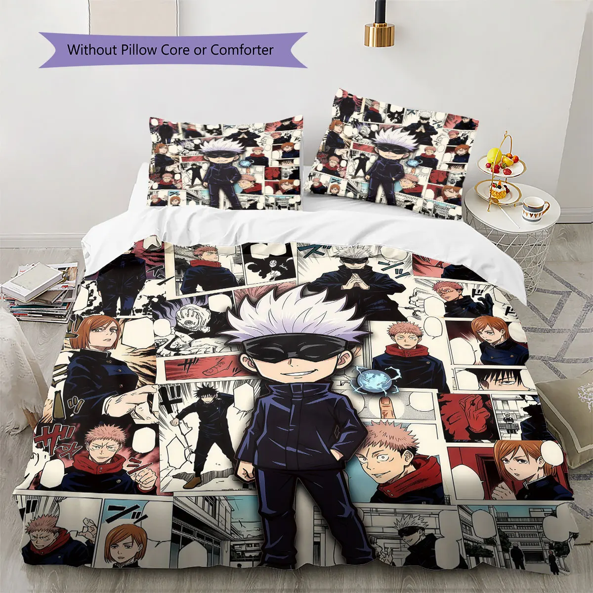 Jujutsu Kaisen Soft Duvet Cover Child's Bedding Set,Extra Large Size Birthday Gifts Various Sizes Available -HE201