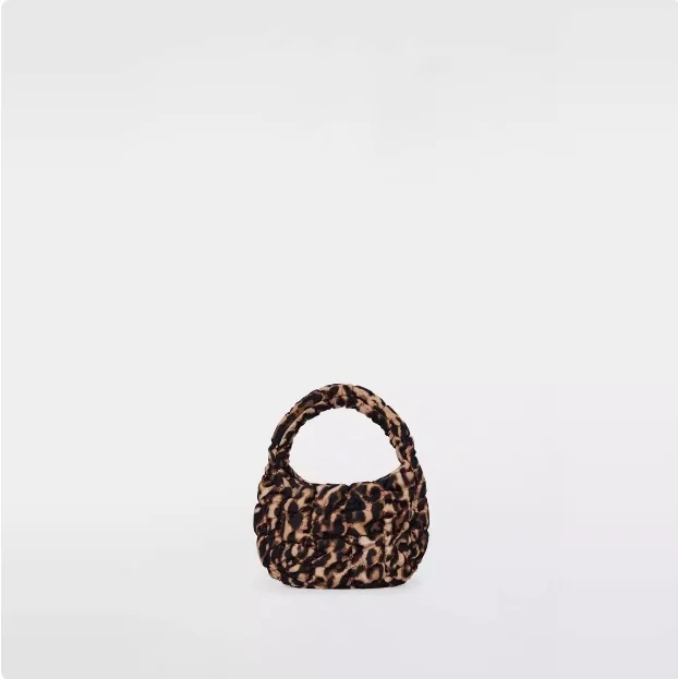 Cos Cloud Bag Quilting Texture Zipper Fingertip Large Capaci Brown 2024 Winter New Leopard Print Small Bag