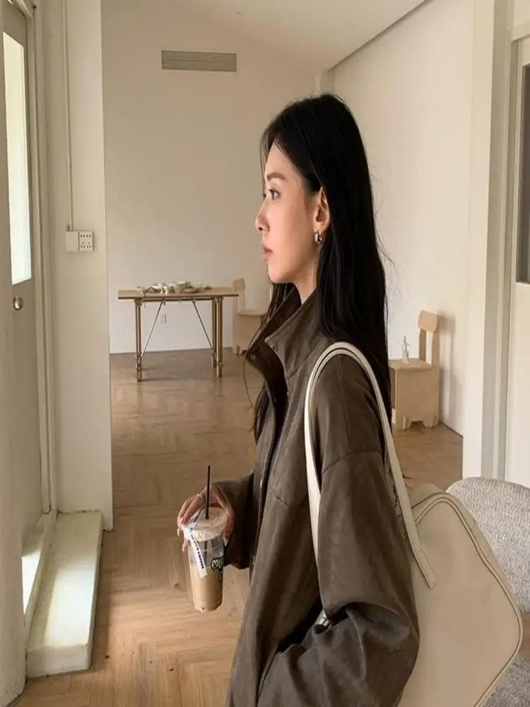 

Байкерские куртки Женская куртка цвета слоновой кости из кожи гусиного пуха с изоляцией вставками двухслойная зимняя теплая защитная пуговица на Хэллоуин