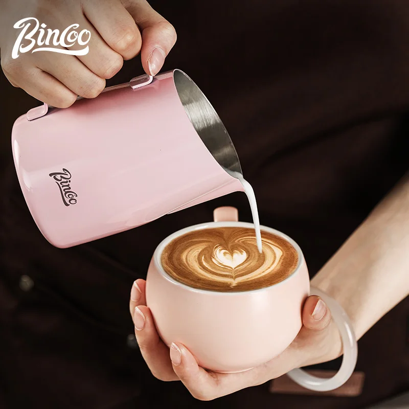 

Bincoo заостренная чашка для латте, 420 мл, кувшин для вспенивания молока, кувшины для приготовления на пару, профессиональный кувшин для молочной пены, аксессуары для кофе