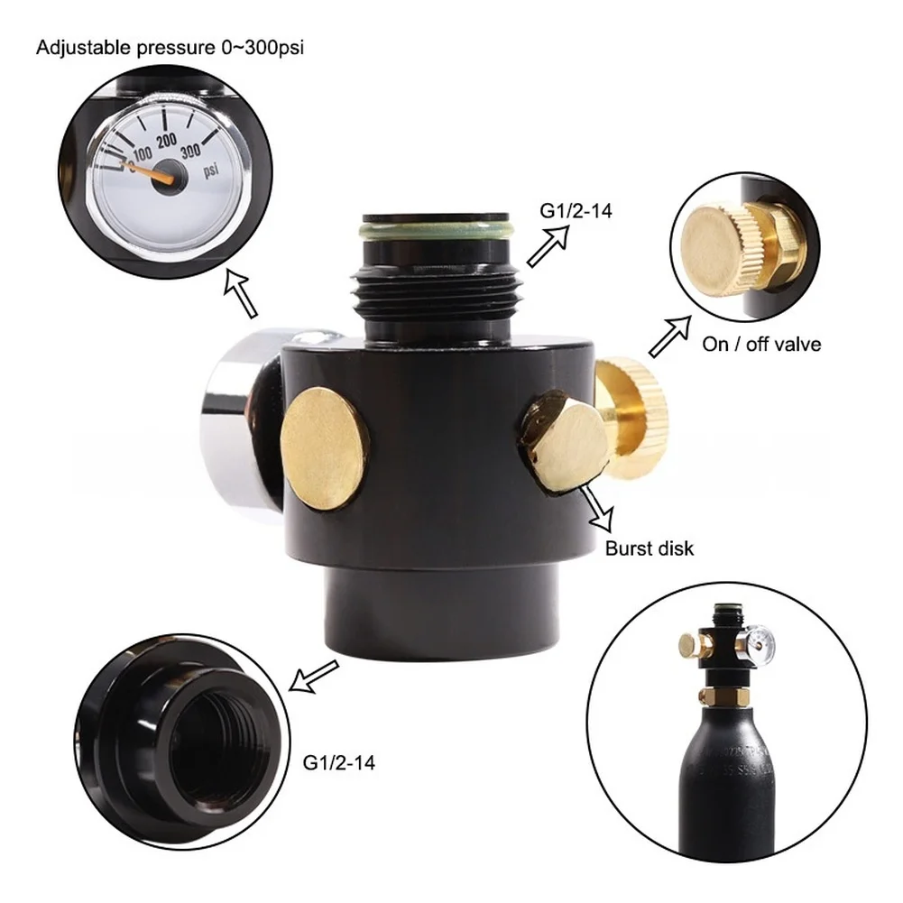 Compact Air Valve Air Pressure Gauge Valve For Safe Pressure Monitoring Standard G1 2-14 Threads Overpressure Protection