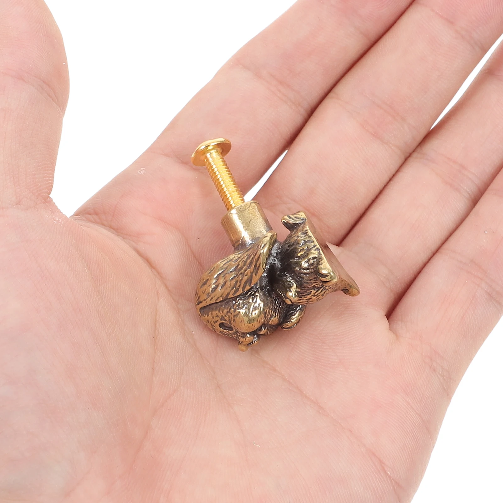 2 قطعة اكسسوارات مقبض الباب الإبداعية تدلى الأذن أرنب النحاس مقابض كابينة درج خمر يسحب الحيوان بوهو مضمد الأجهزة