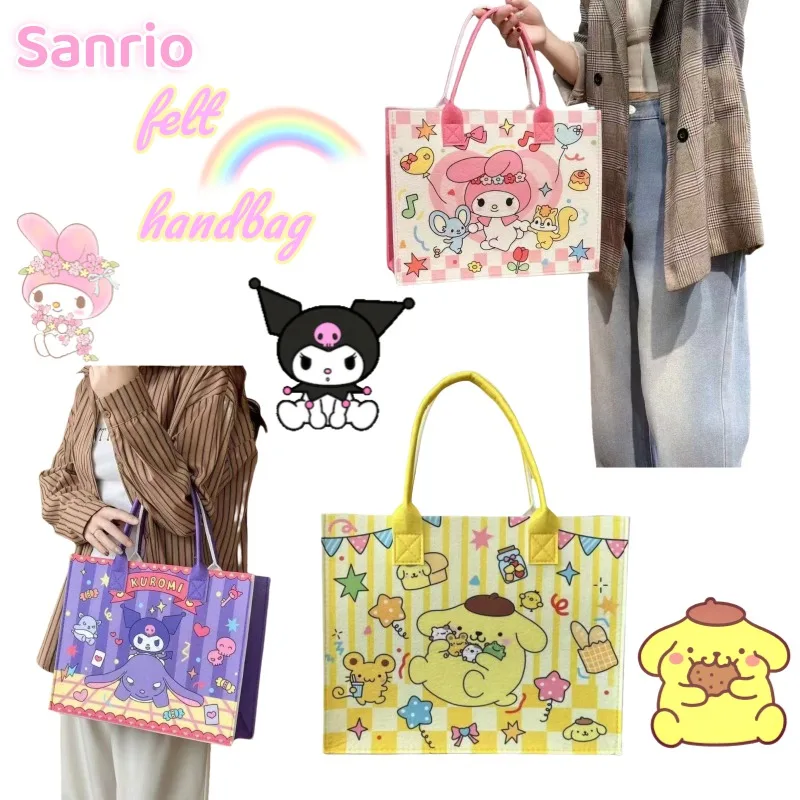 

Новая сумка-тоут Sanrio My Melody Cinnamoroll с мультяшным принтом в стиле аниме, большая вместительная сумка-тоут, подарок на фестиваль лучшего друга, оптовая продажа
