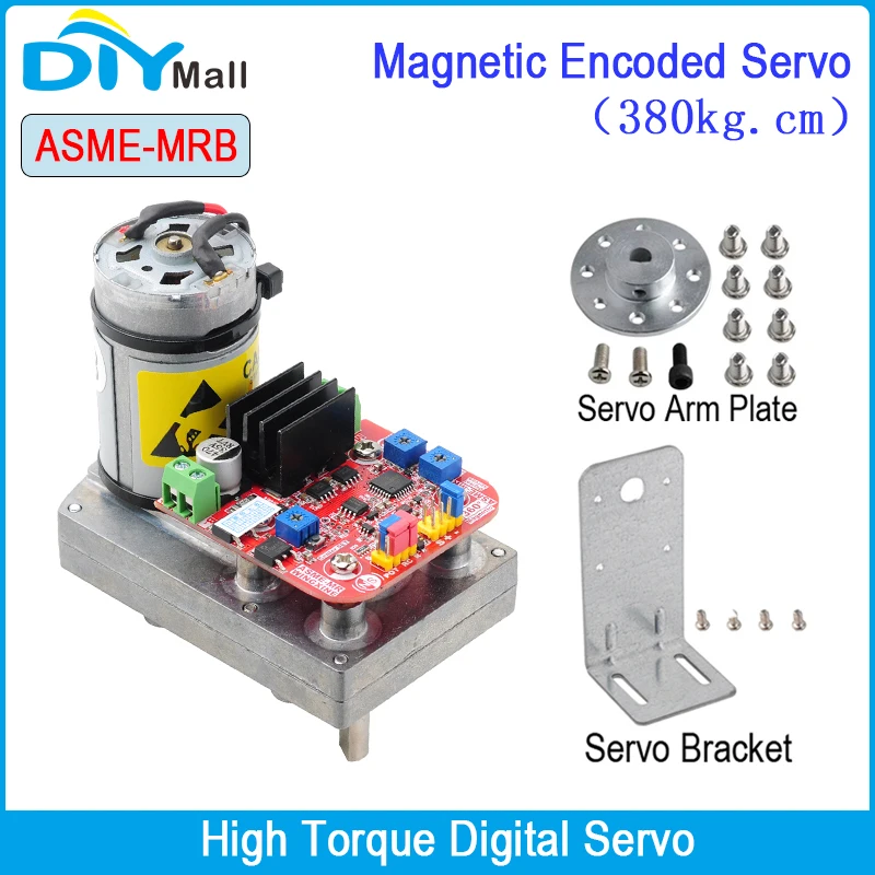 ASME-MRB 380kg.cm Magnetic Encoded Servo 360 Degree High Torque Digital Servo for Robot Arm Valve Control Camera PTZ Control