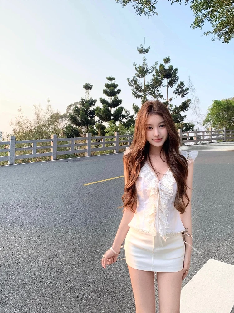 

Летний женский топ Chien из хлопка, льна и сатина с изысканной вышивкой и кружевом, для повседневной носки