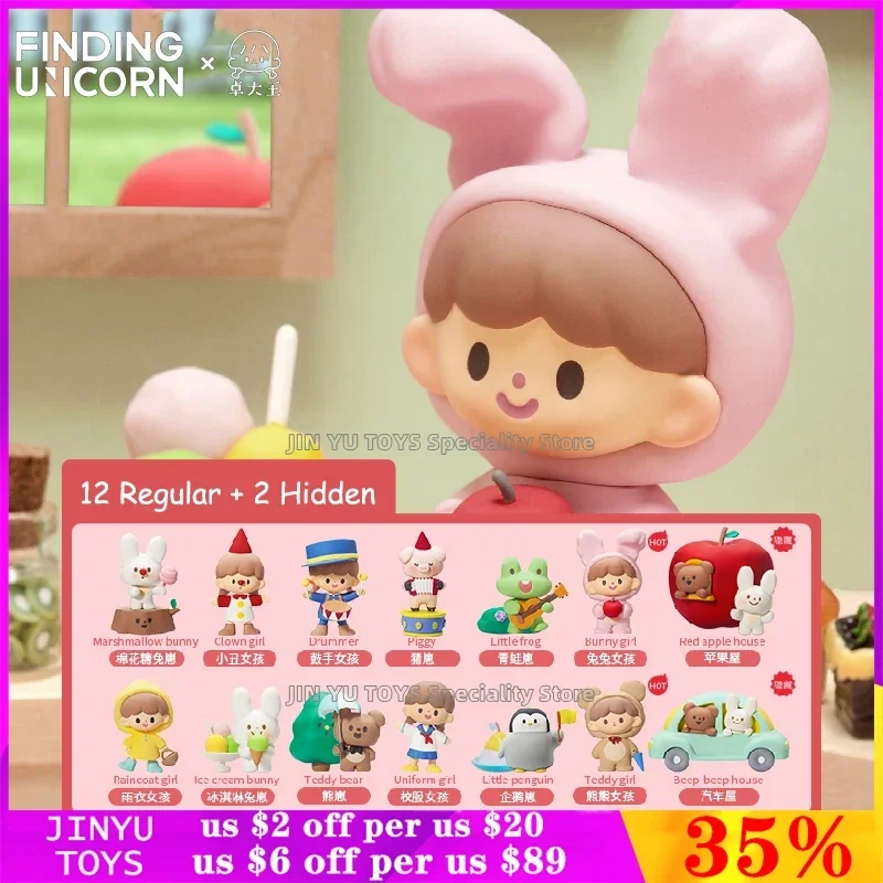 Original F.UN zZoton Apple Village Series Blind Box Toy Confirm Style Kawaii Anime Figure Designer Doll Surprise Caja Misteriosa