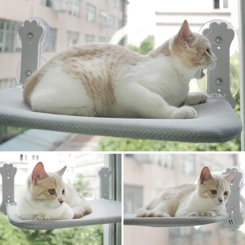 Foldable Cat Hammock Window With 4 Strong Suction Cups Space Saving Window Mounted Cat Seat For Large Cats Cat Hammock