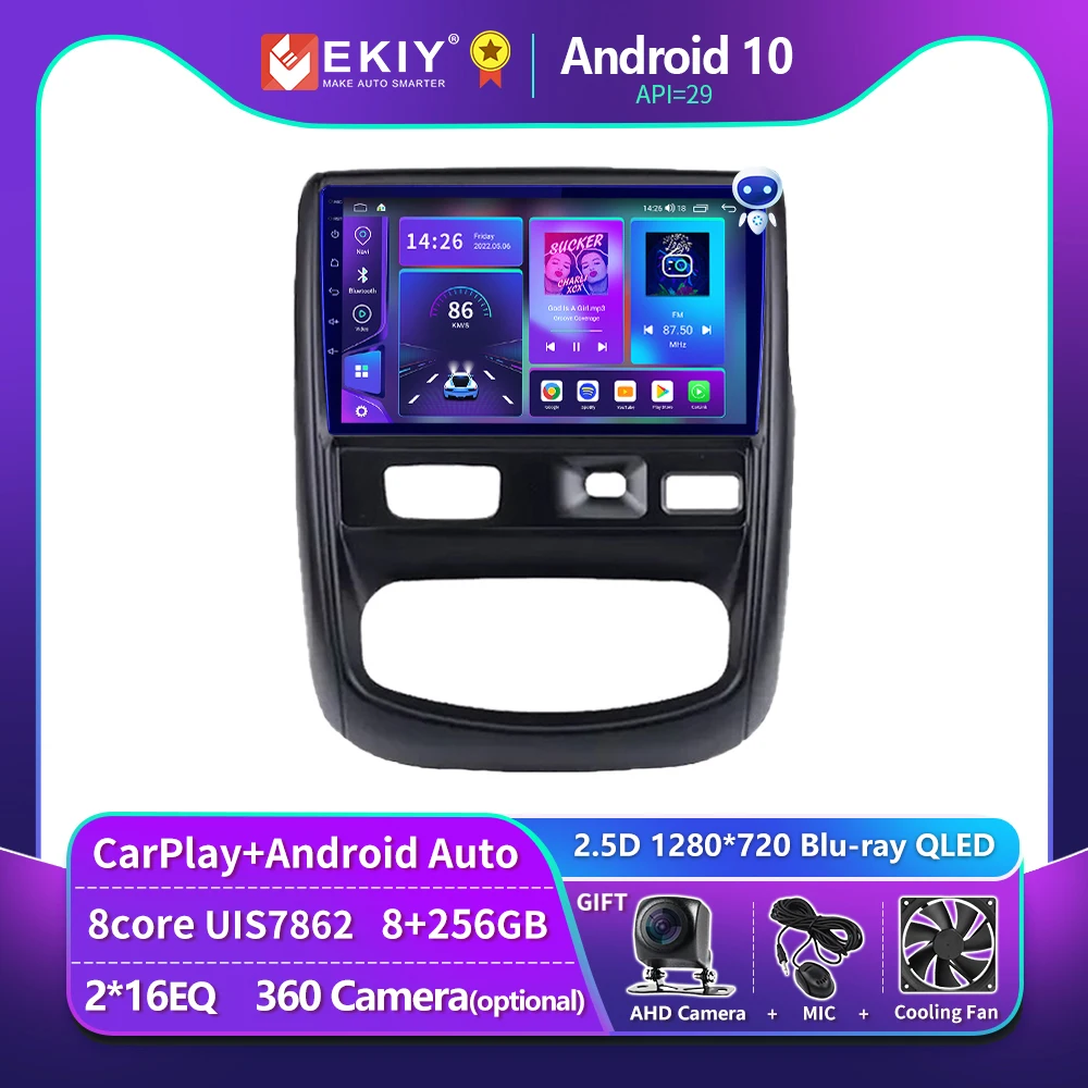 EKIY T900 For Renault Duster 1 2010 - 2015 For Nissan terrano 2014 - 2020 Car Radio Multimedia Navigation GPS Android Carplay BT