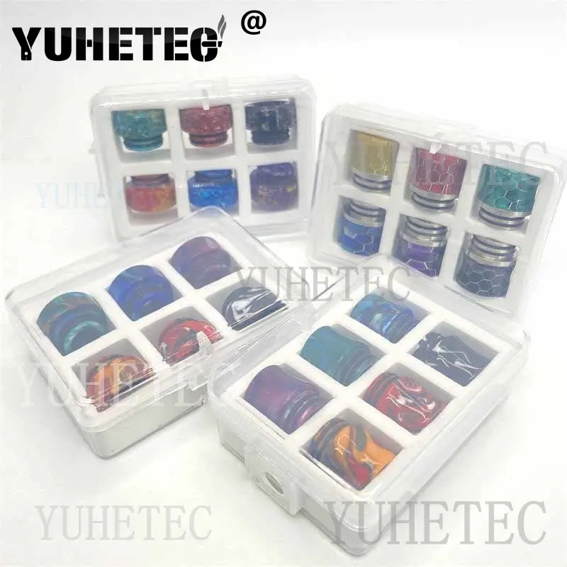 6ชิ้น510/810ปลายหยดหัวหยดสเตนเลสสตีลเรซิ่นสีสุ่มหยดอุปกรณ์เสริมเครื่องยนต์ MTL RTA